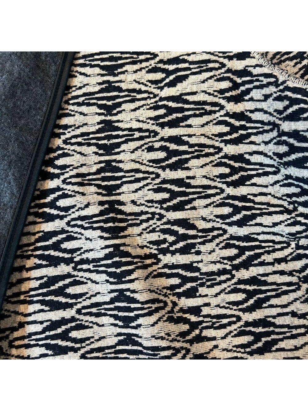 NIC+ZOE Tribal Print Open Cardigan Sz XL Black Brown Cotton/Viscose No Belt - Picture 3 of 5